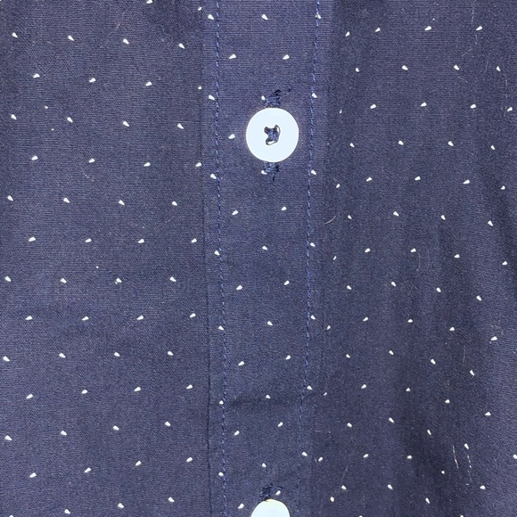 Men’s Denim and Flower Long Sleeved Shirt w tiny White Pokadot!! - Picture 4 of 7